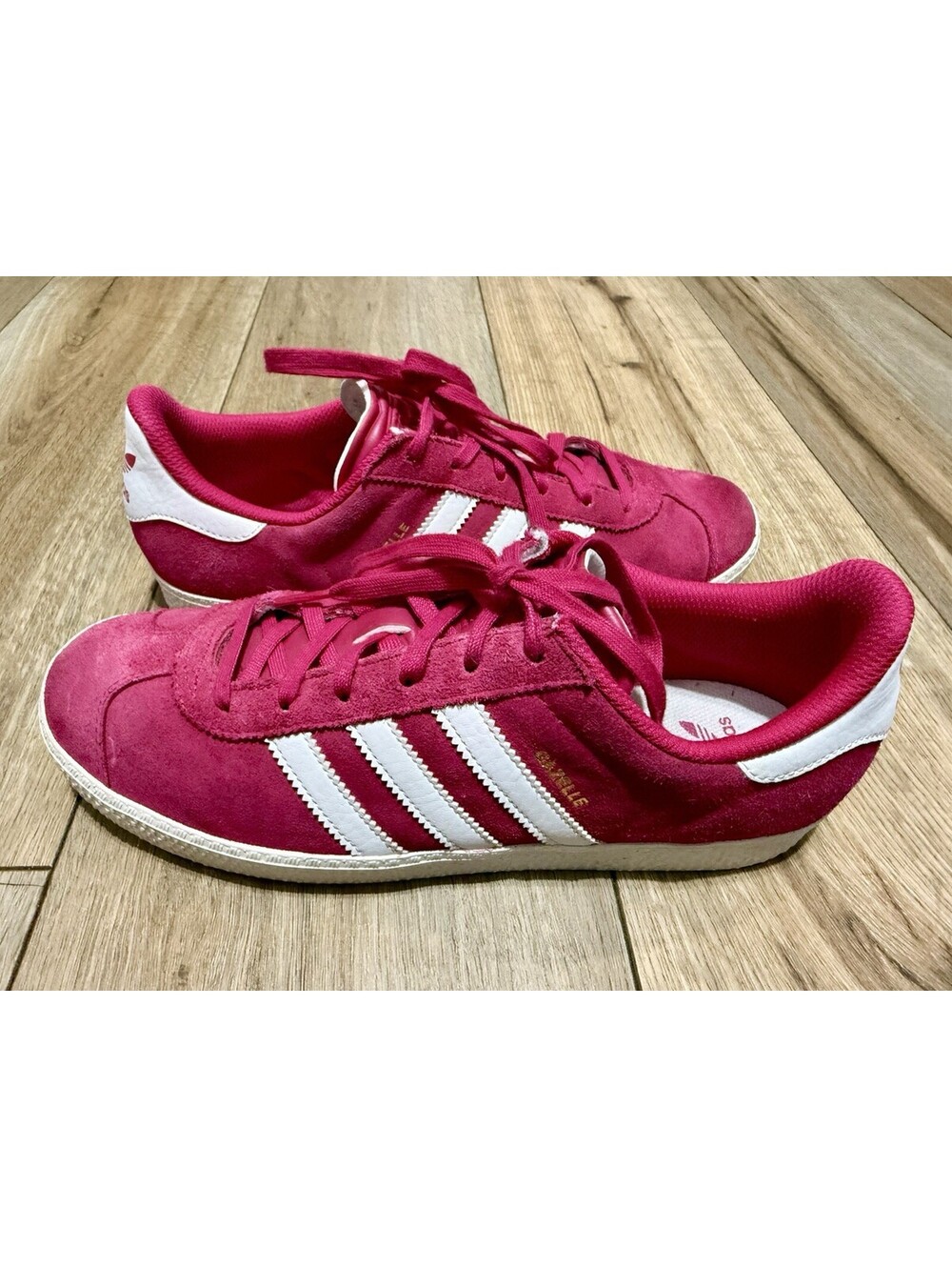 ADIDAS ORIGINALS GAZELLE PINK FUSHIA CLOUD WHITE Size 6.5 Men 8 Women’s EUC